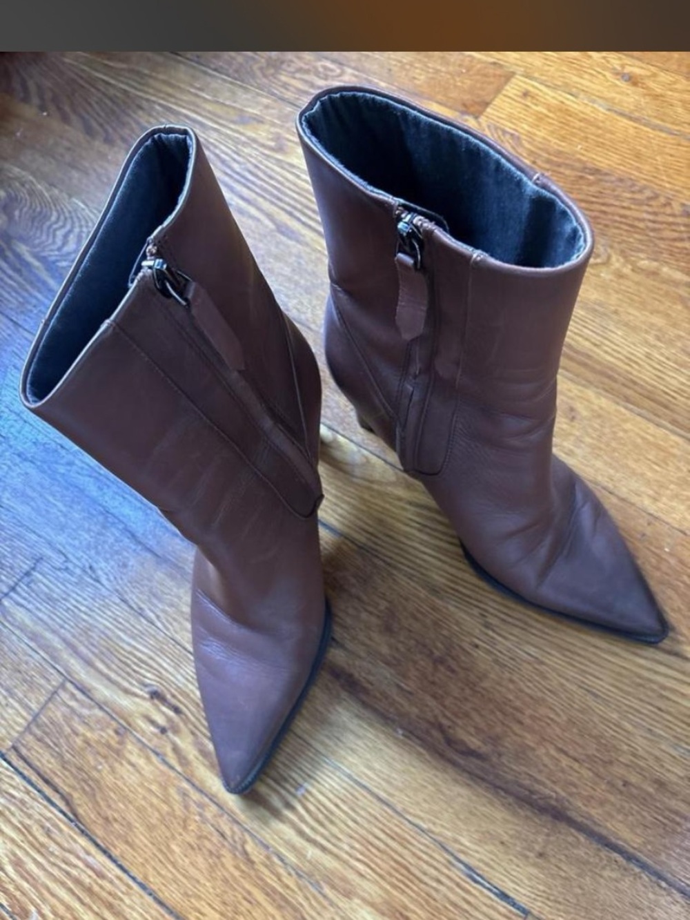 Franco Sarto L-Appia Pointed Toe Dress Bootie Brown US 5